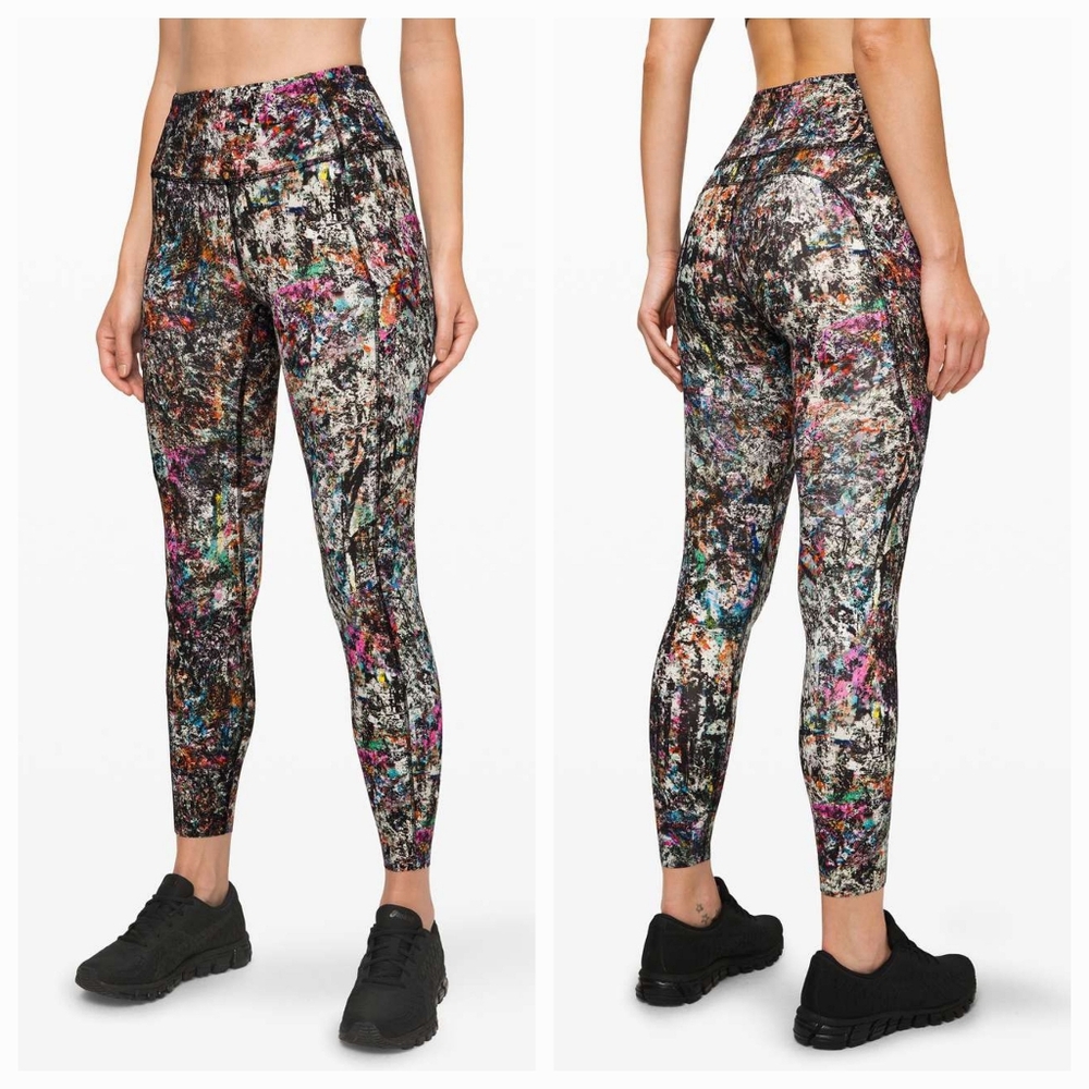 Lululemon Fast and Free Tight II 25"  Nulux Color Vitalize Multi Sz 6